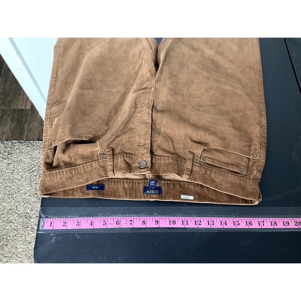 J Crew Flex Pants 33x29 Brown Chino Flat Front Corduroy Straight Leg Slim - Picture 8 of 9